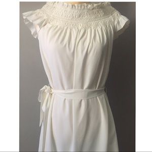 Lands End White MIDI Dress